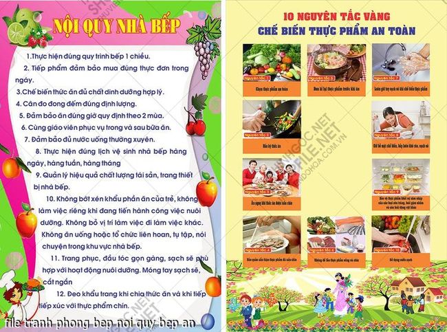 file tranh phong bep noi quy bep an